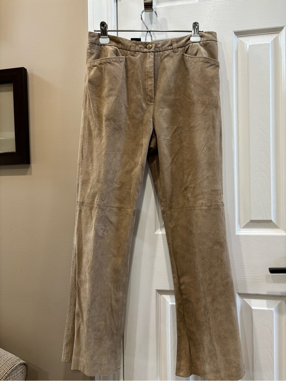 Ralph Lauren Tan Genuine Suede Leather Pants Size 8